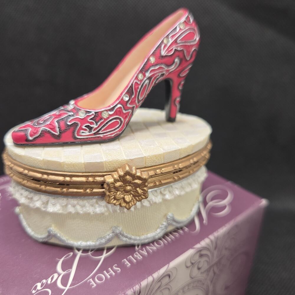 The Lady Vanessa Stiletto Pump Shoe Hinged Trinket Box The Leonardo Collection